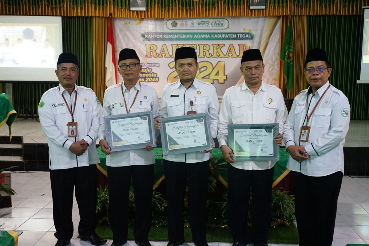 MAN 1 Tegal Raih Juara Satker Capaian Kinerja Terbaik 1 dari Kemenag Kab. Tegal